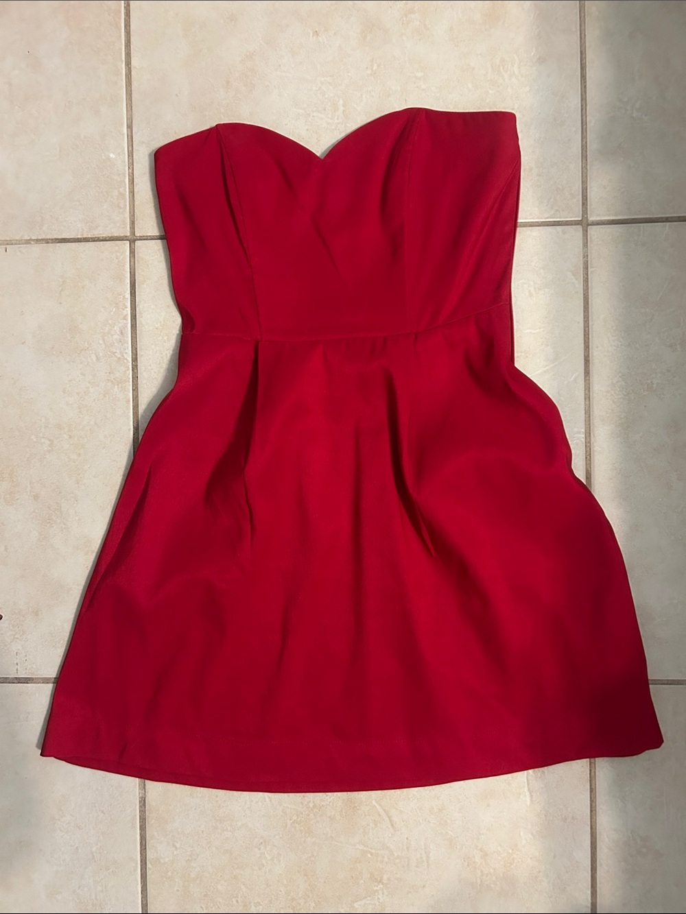 A new day, size extra small red strapless dress with pockets